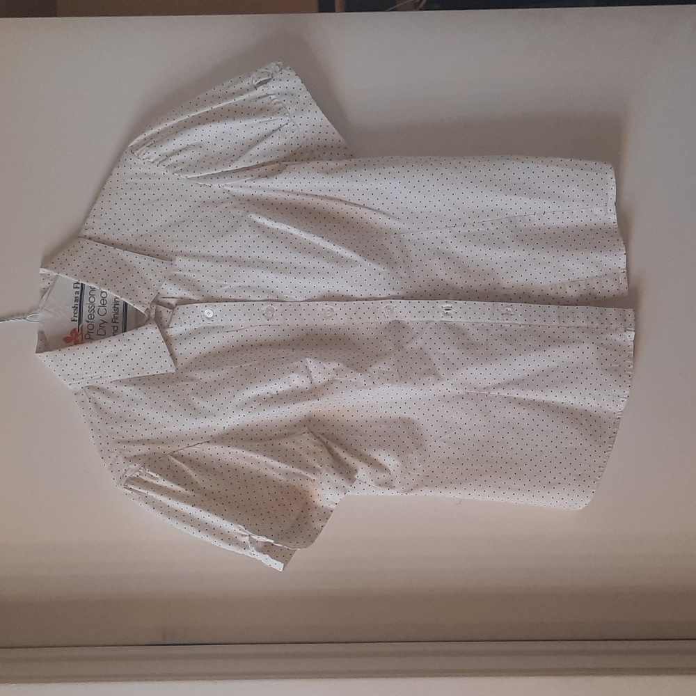 Black and white pokadot blouse